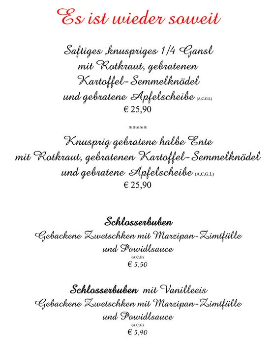 Wochenkarte Gansl